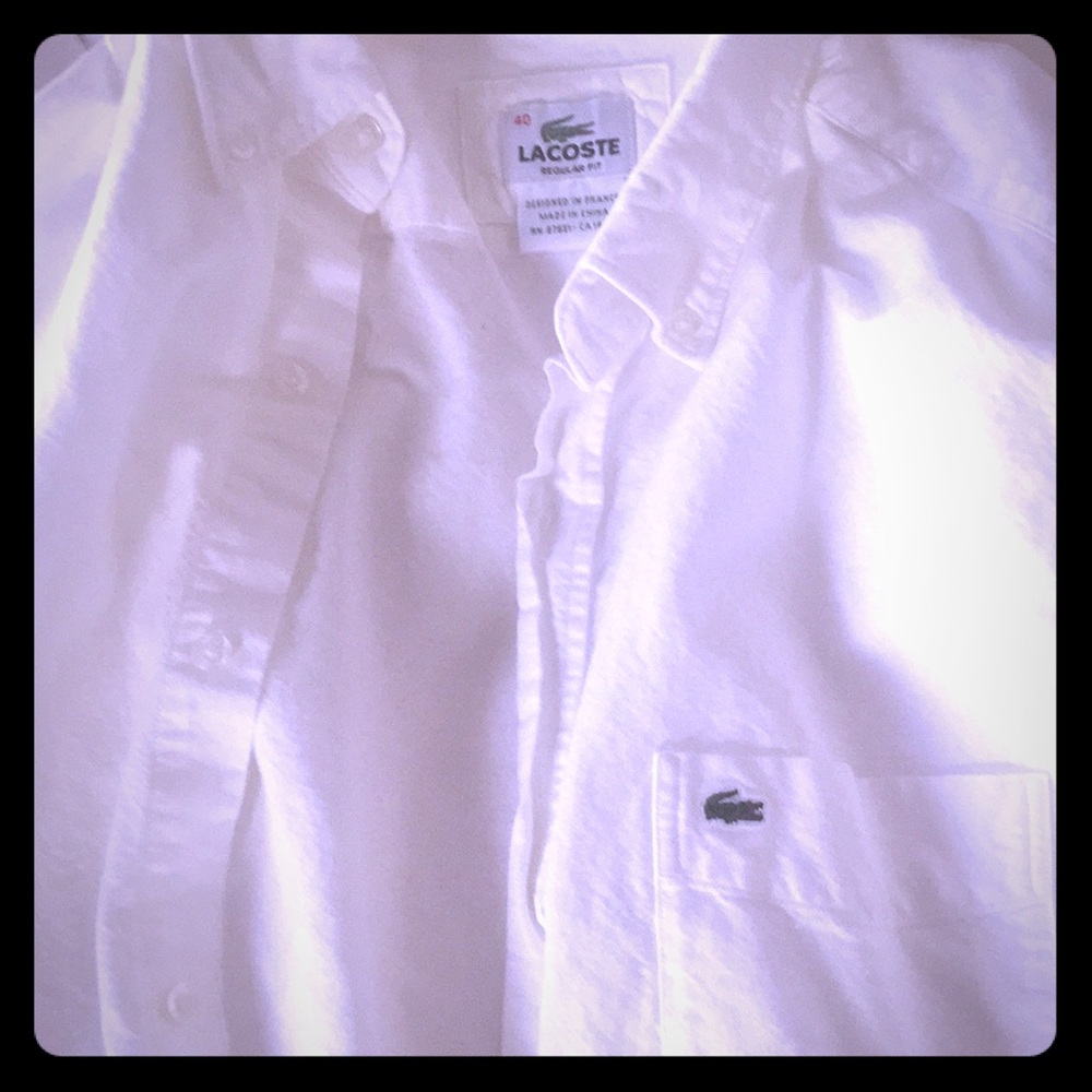 Lacoste Short Sleeve White Button up